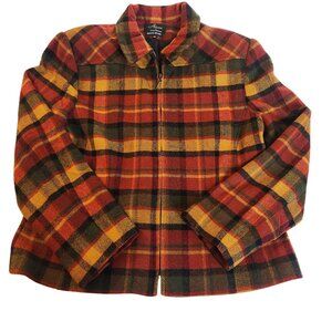 Plaid Wool Blend Zip-Up Jacket Alanni Donnybrook Sz 12 VTG rare Ukraine